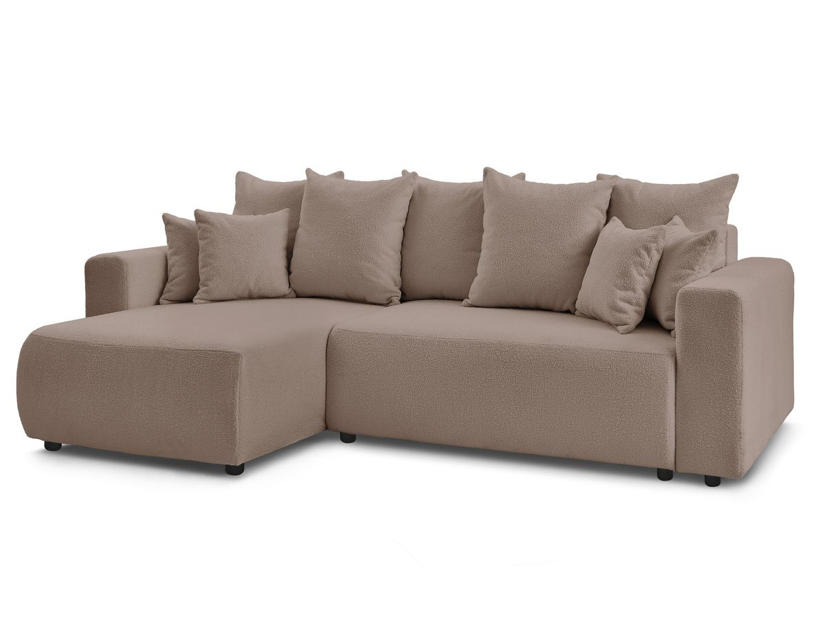 Canapé d'angle réversible convertible coffre ENVY tissu bouclette doux