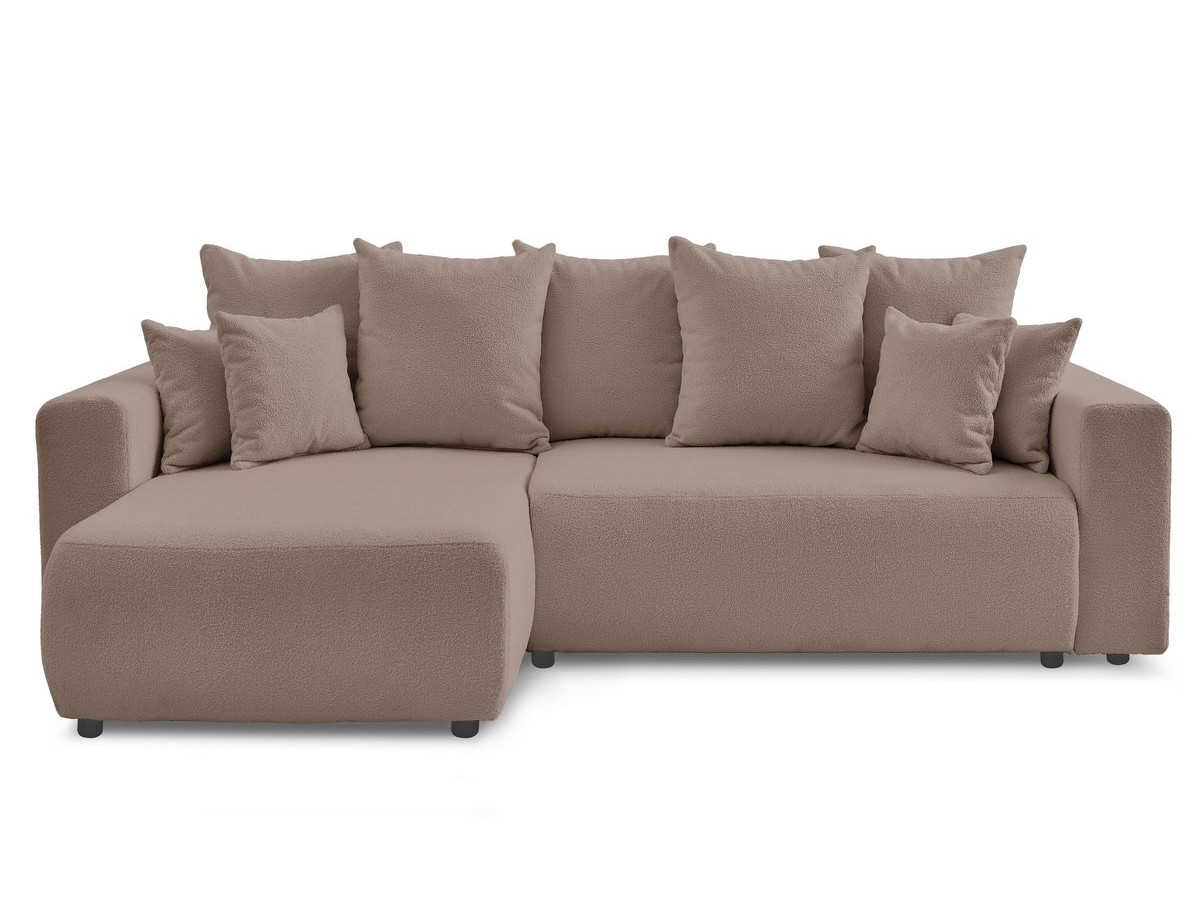 Canapé d'angle réversible convertible coffre ENVY tissu bouclette doux
