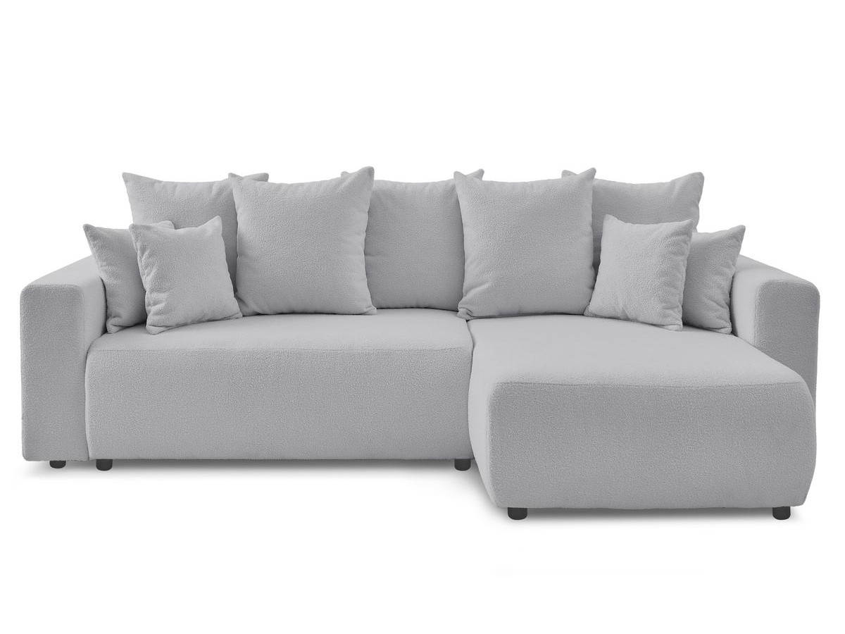 Canapé d'angle réversible convertible coffre ENVY tissu bouclette doux