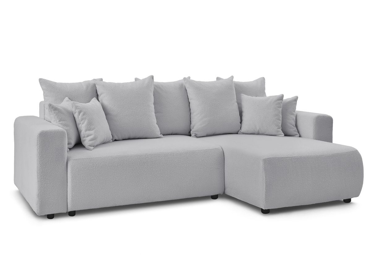 Canapé d'angle réversible convertible coffre ENVY tissu bouclette doux