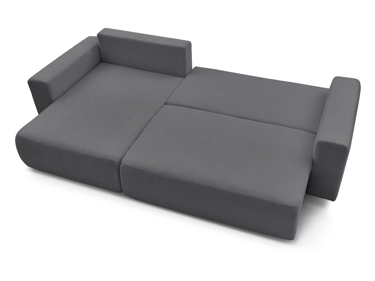 Canapé d'angle réversible convertible coffre ENVY tissu bouclette doux