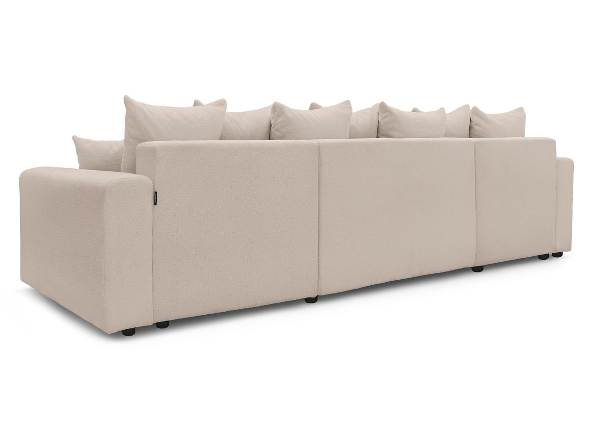 Canapé panoramique convertible coffre ENVY tissu bouclette