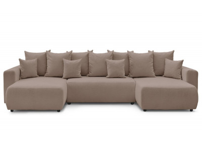 Canapé panoramique convertible coffre ENVY tissu bouclette