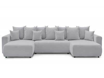 Canapé panoramique convertible coffre ENVY tissu bouclette