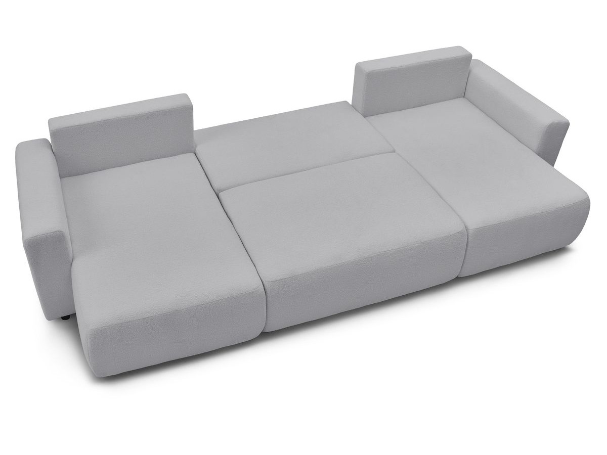 Canapé d'angle fixe EVEREST tissu chiné - Orange - Angle droit - 10 coussins