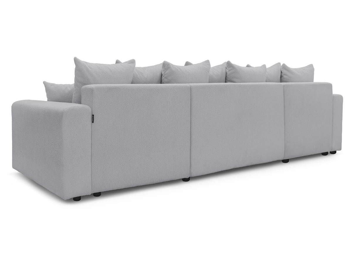 Canapé d'angle fixe EVEREST tissu chiné - Orange - Angle droit - 10 coussins
