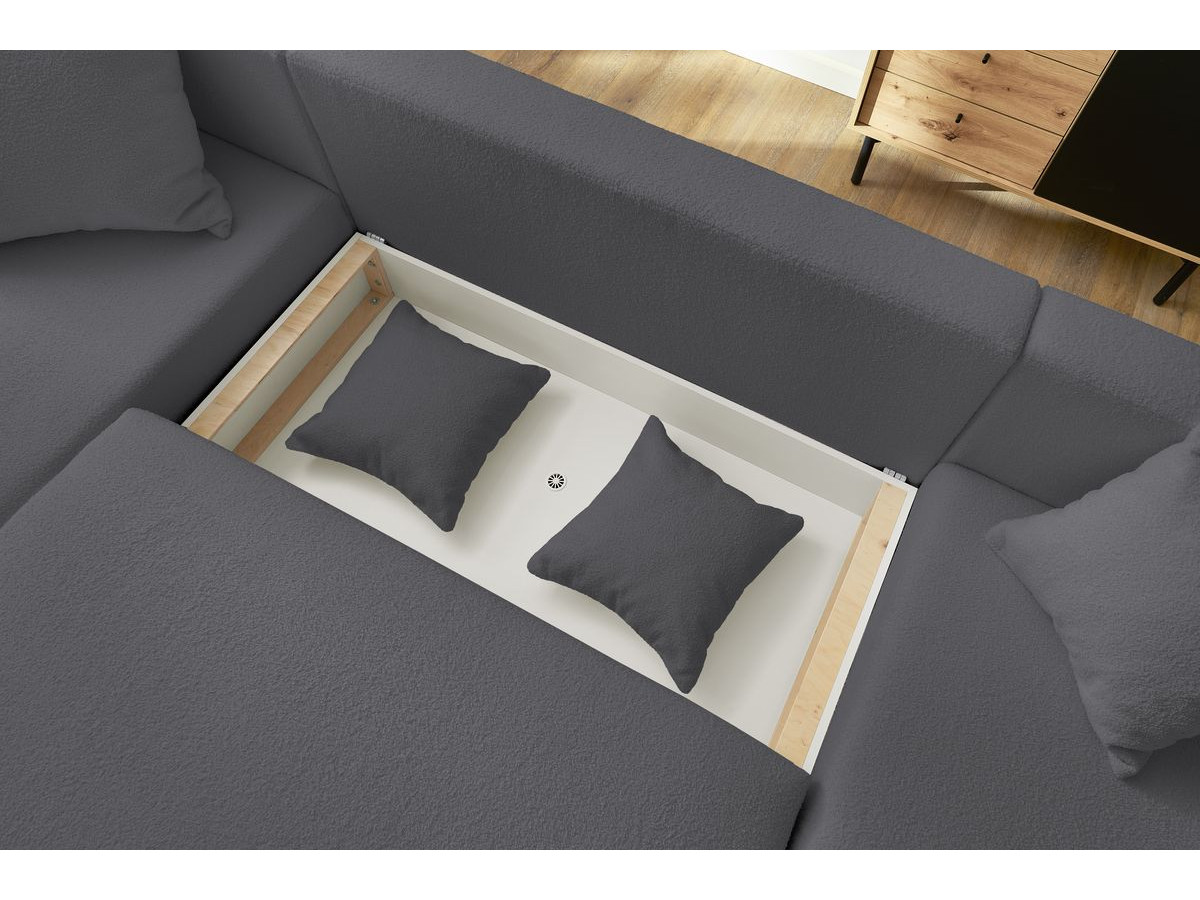 ENVY panoramische slaapbank met opbergvak en badstof bekleding