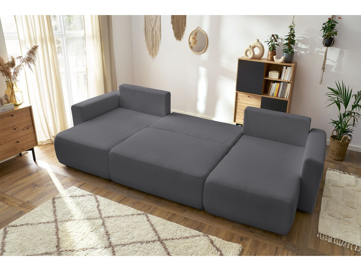 ENVY panoramische slaapbank met opbergvak en badstof bekleding