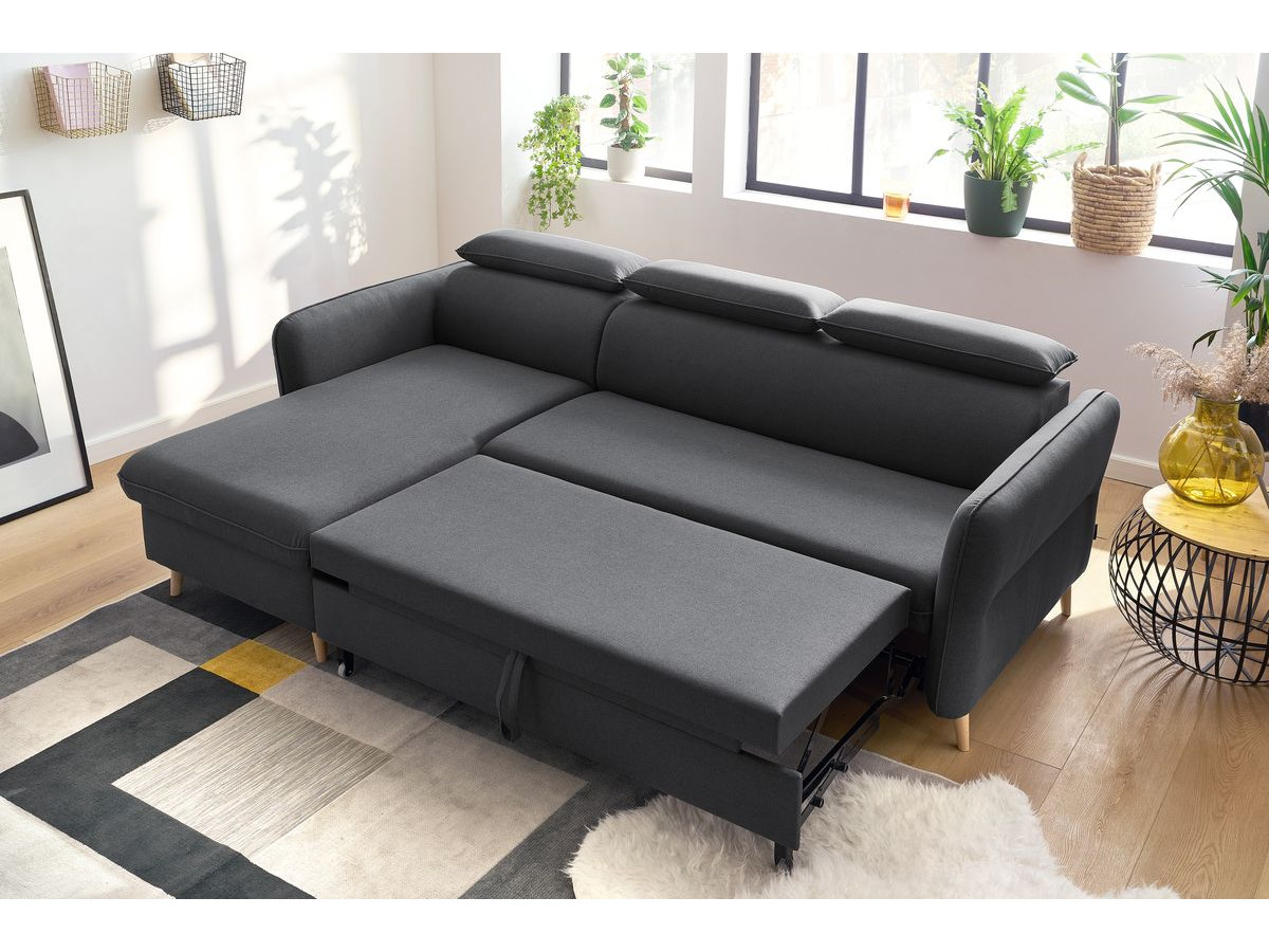 Canapé d'angle réversible convertible avec coffre MARCUS