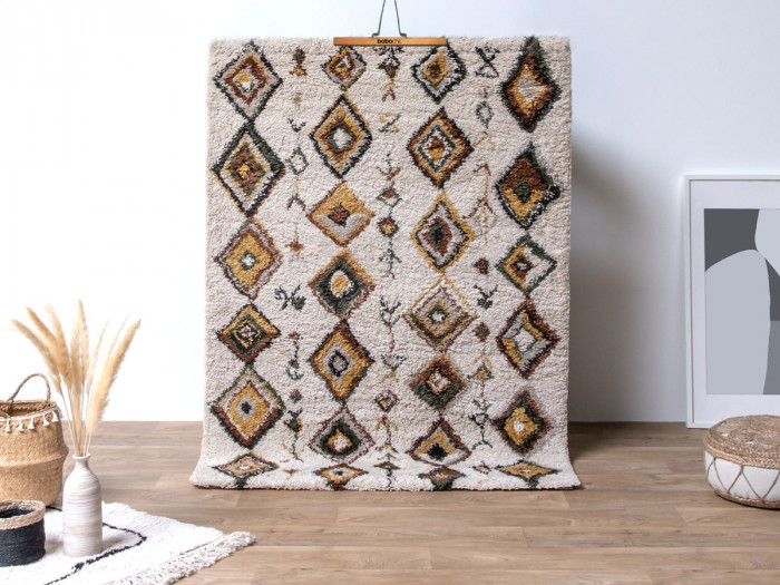 Tapis shaggy ANGUS motif graphique