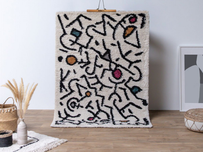 Tapis shaggy APPAJ motif graphique
