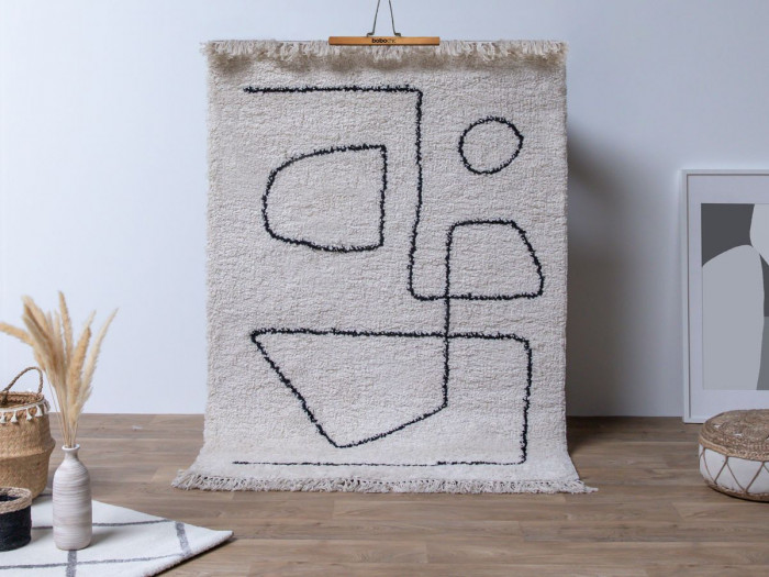 Tapis shaggy ELEA motif graphique