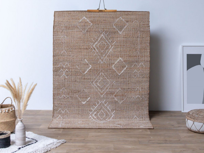 Tapis en jute PHILIS motif graphique