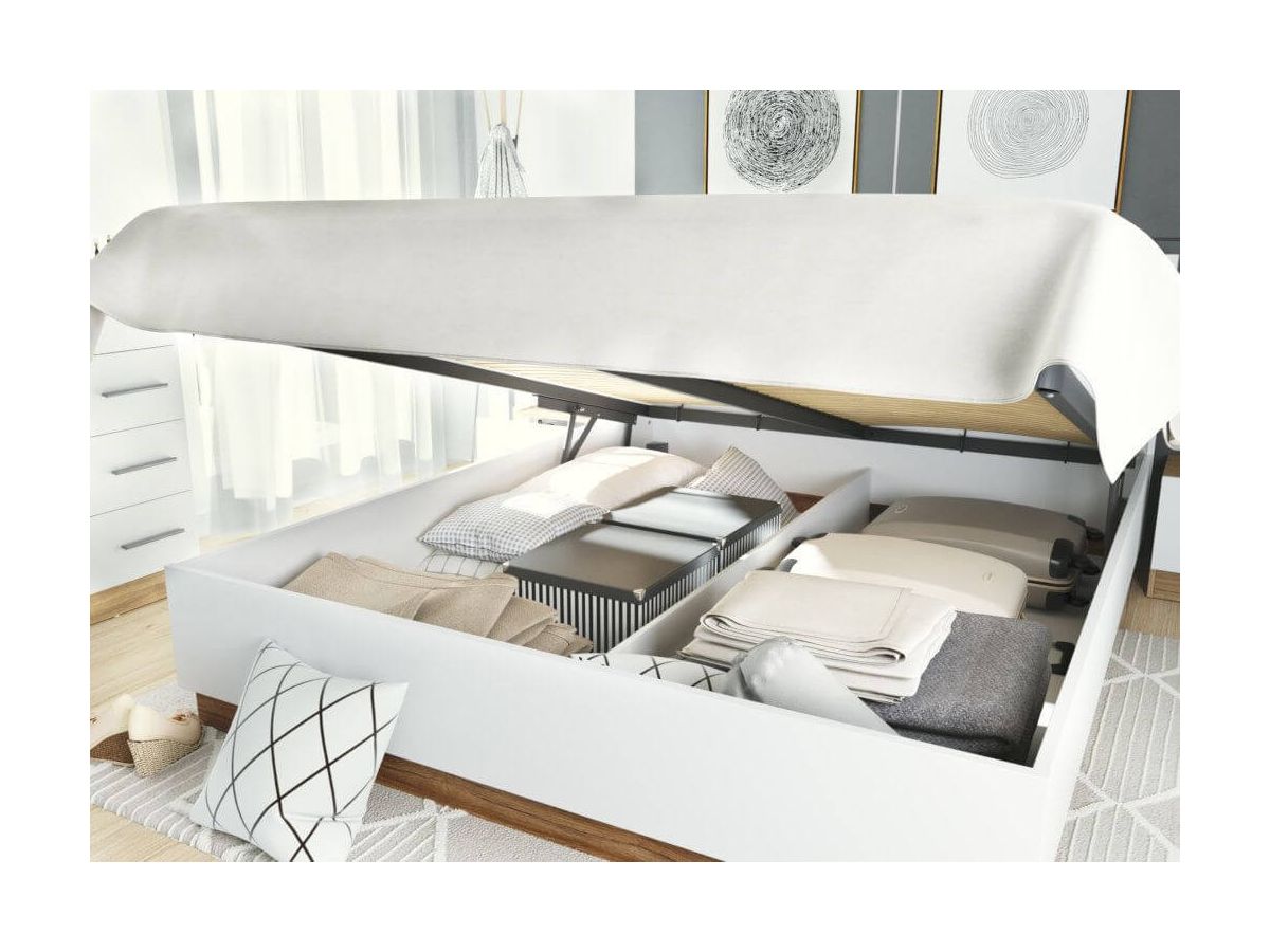 Complete slaapkamer met opbergbed, kledingkast, ladekast en twee ZENITA nachtkastjes