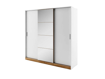 Armoire L220 cm ZENITA Blanc et chêne