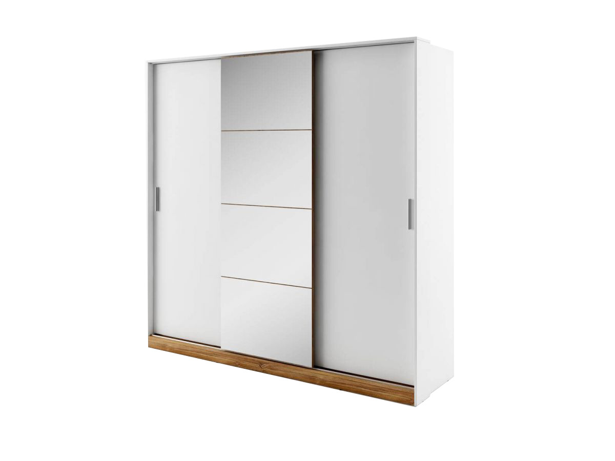 Kledingkast L220 cm ZENITA Wit en eiken