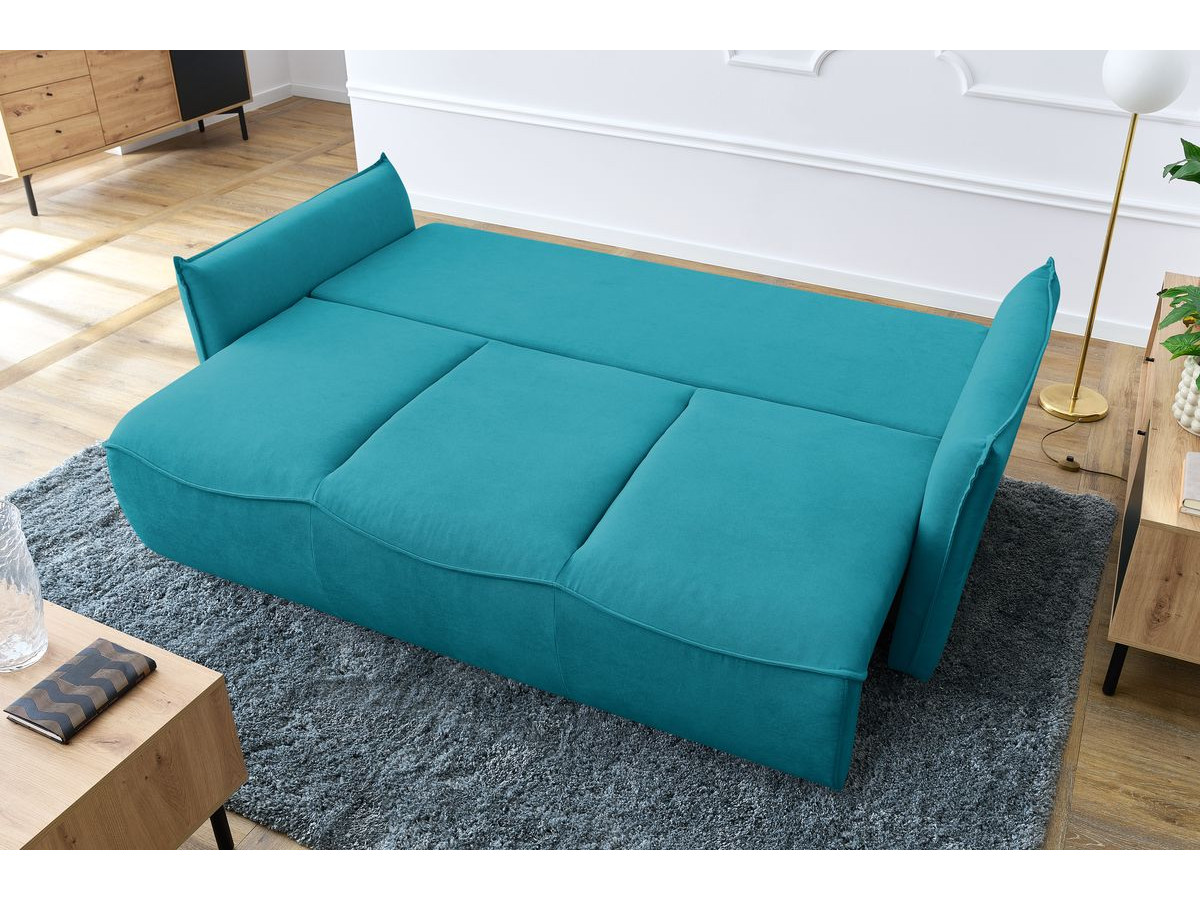 Canapé d'angle fixe EVEREST tissu chiné - Orange - Angle droit - 10 coussins