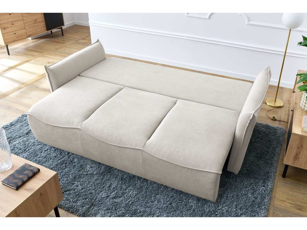 Canapé d'angle fixe EVEREST tissu chiné - Orange - Angle droit - 10 coussins