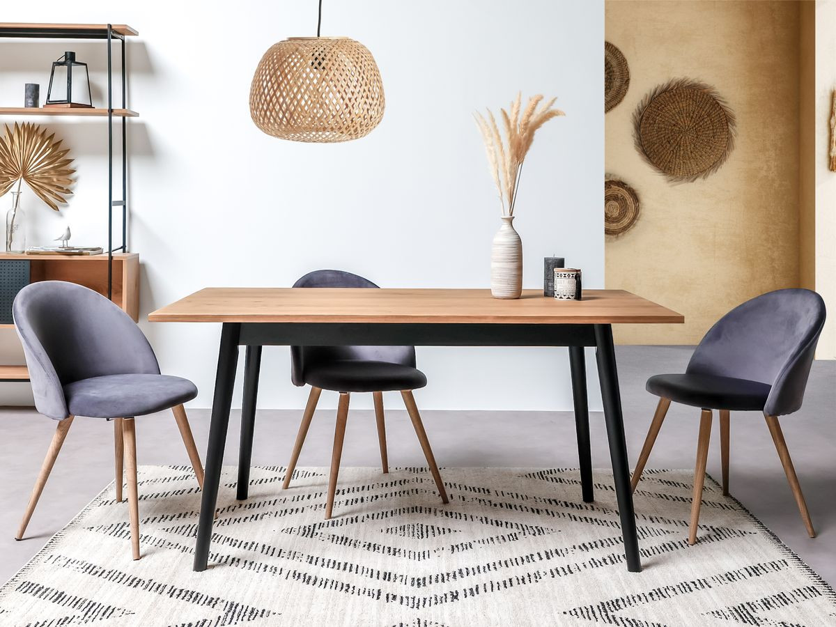 Table KATIO noir/bois clair