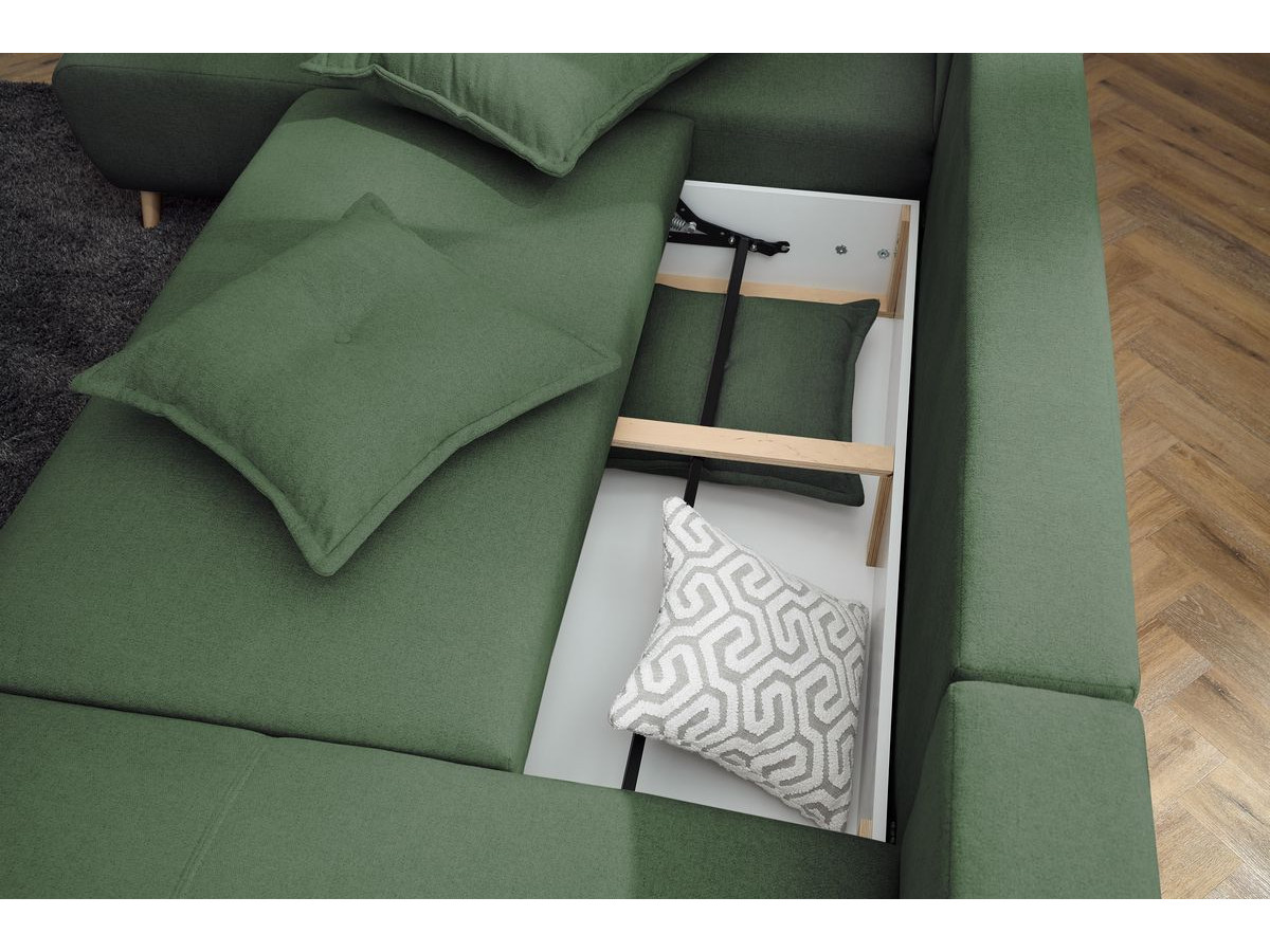 Canapé panoramique convertible coffre NESSA