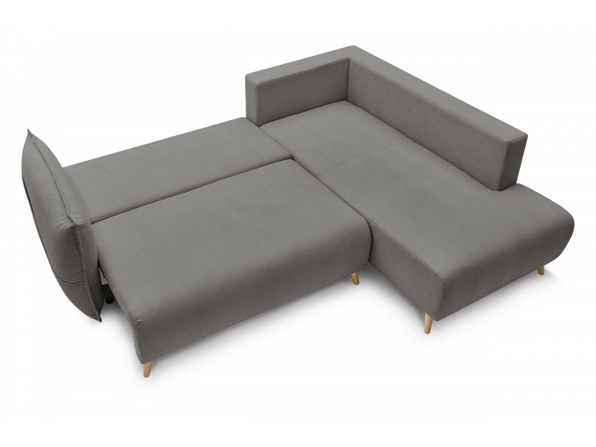 Canapé d'angle L convertible coffre NESSA
