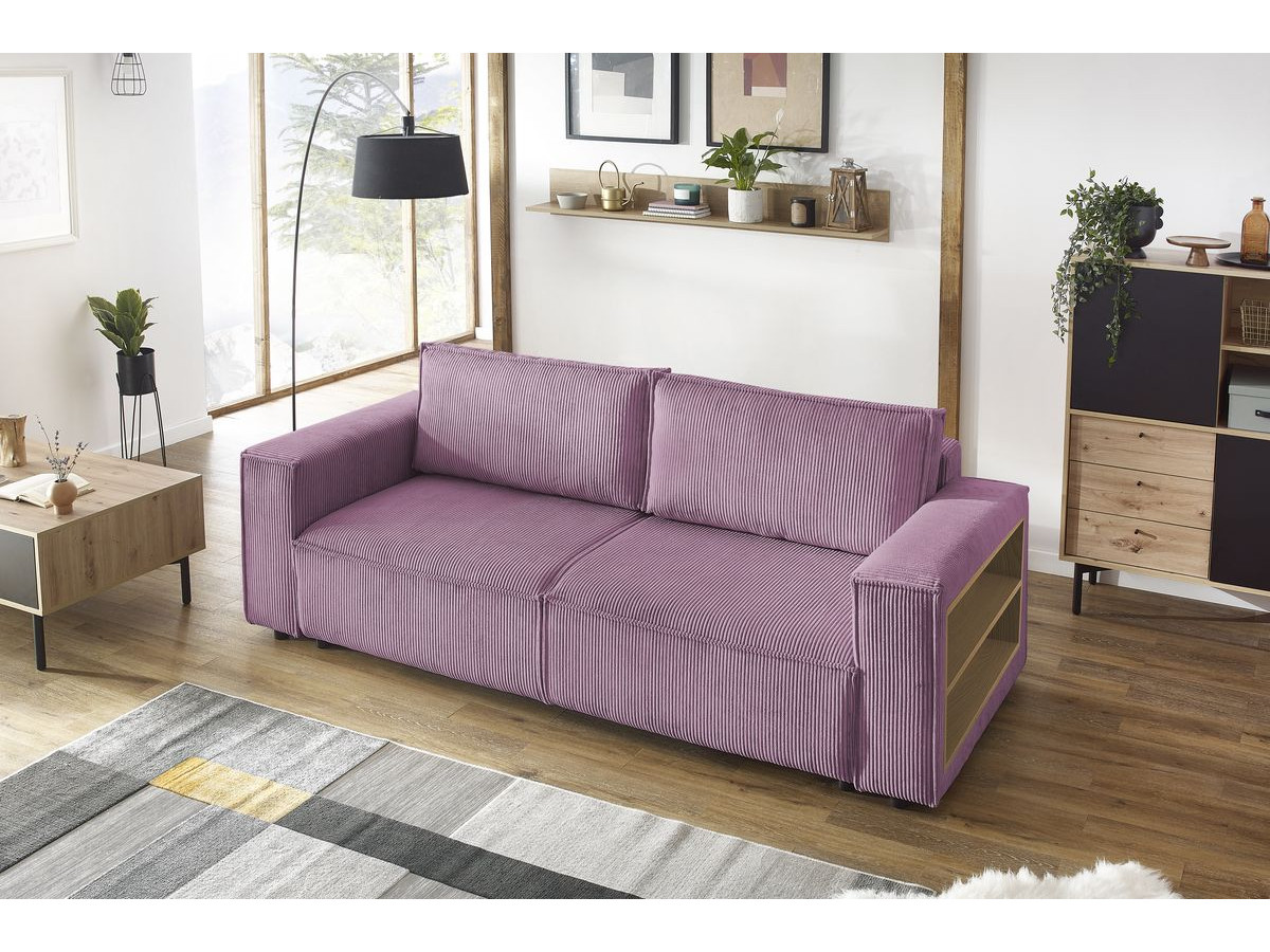 NIHAD corduroy omvormbare rechte bank met opbergvak en voetenbank