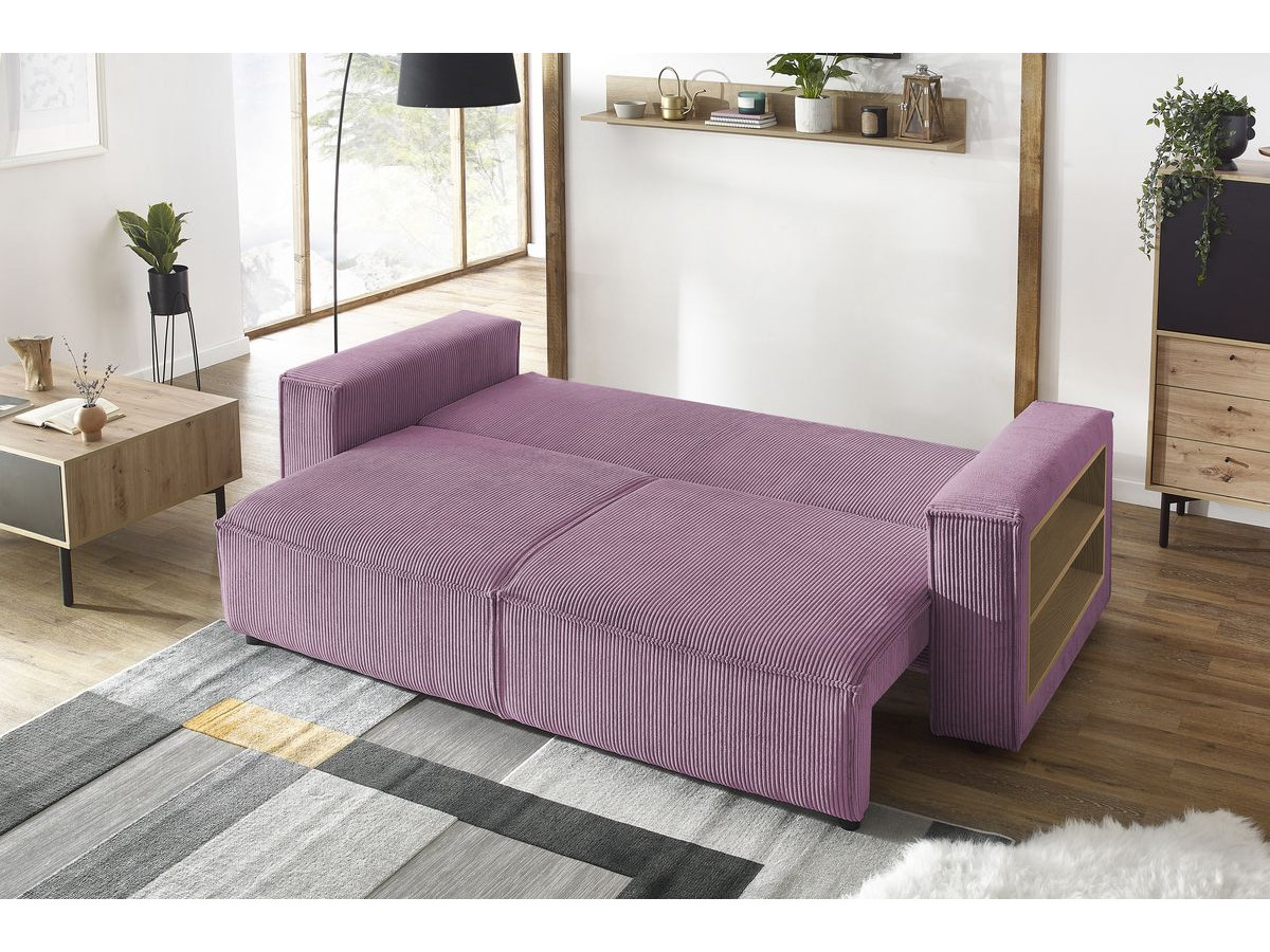 NIHAD corduroy omvormbare rechte bank met opbergvak en voetenbank