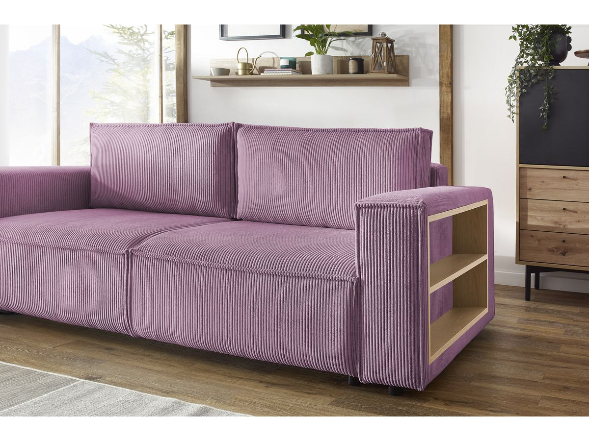 NIHAD corduroy omvormbare rechte bank met opbergvak en voetenbank