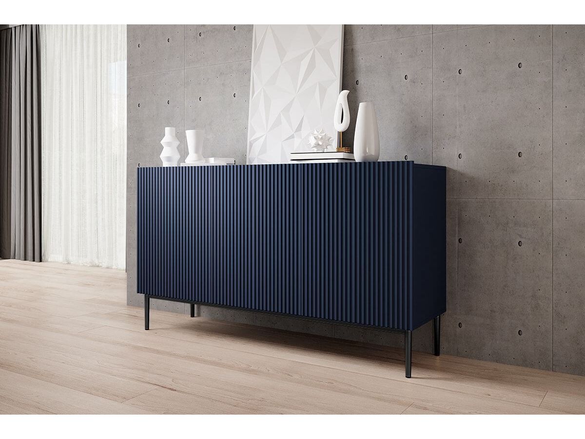 Buffet 2 portes 150 cm KASHA pieds noirs