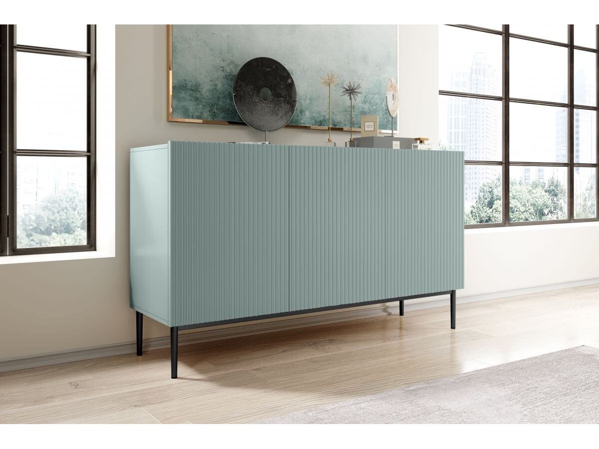 Buffet 2 portes 150 cm KASHA pieds noirs