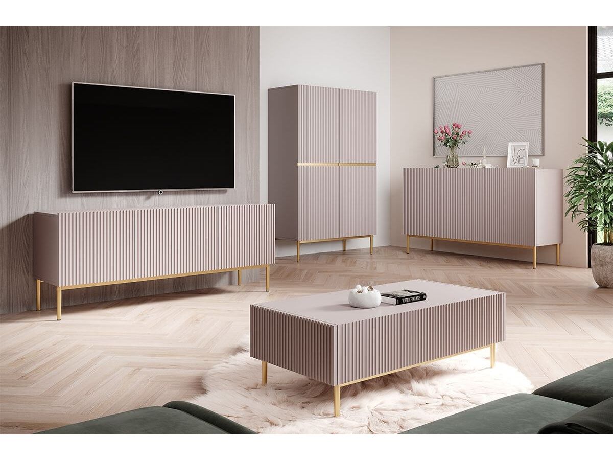 KASHA 3-deurs dressoir 150 cm gouden poten