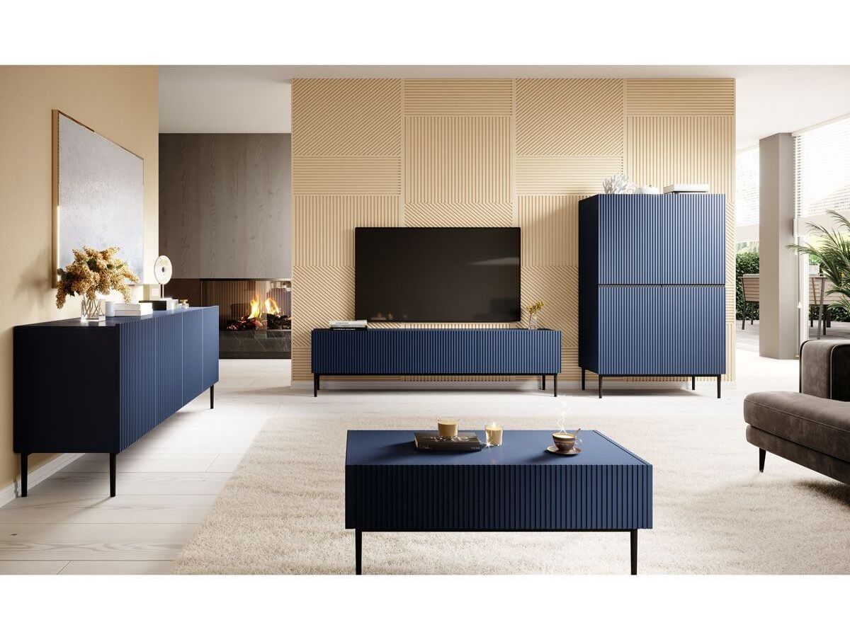 KASHA 4-deurs dressoir 200 cm Zwarte poten