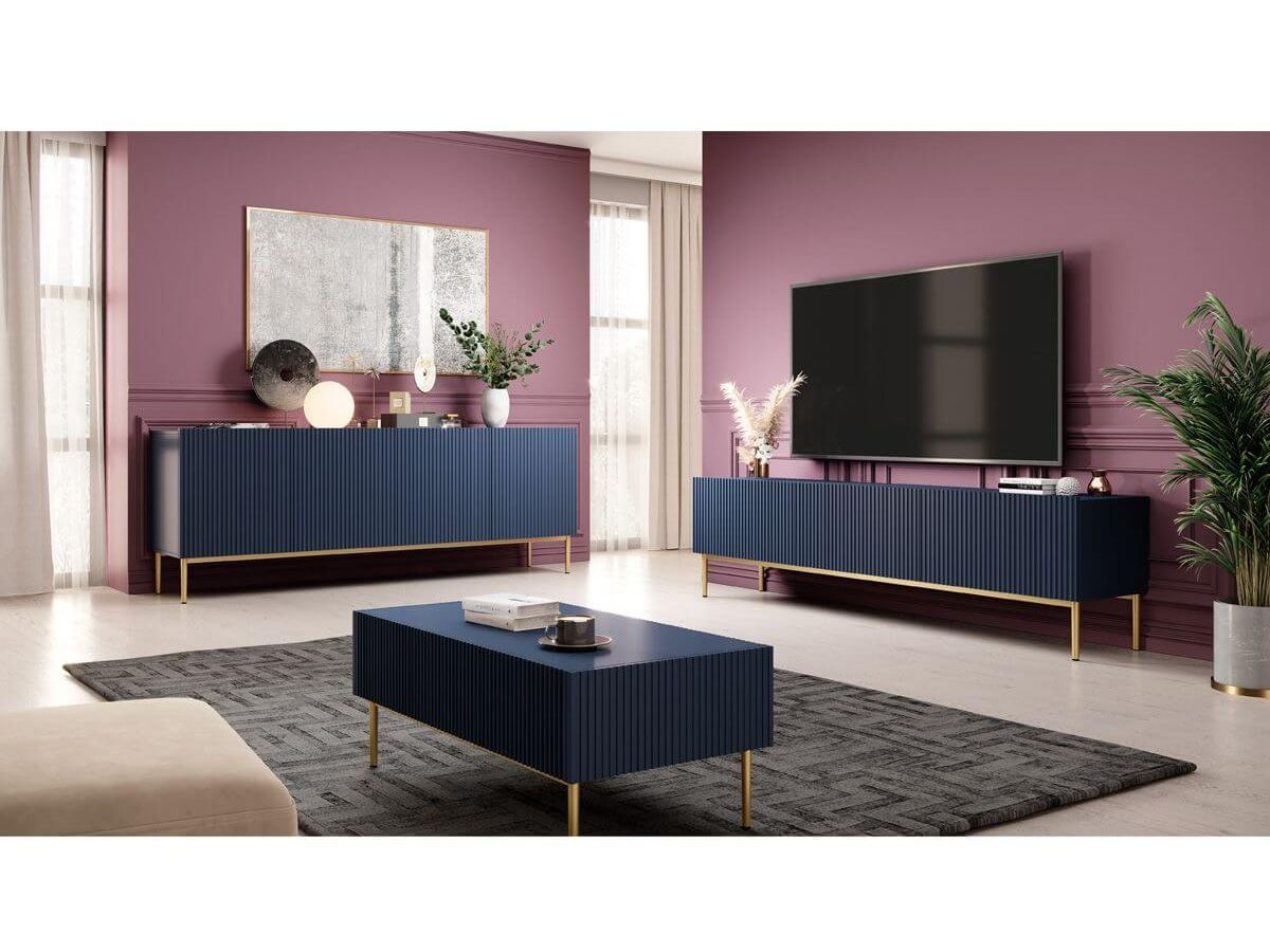 Buffet 4 portes 200 cm KASHA Pieds or