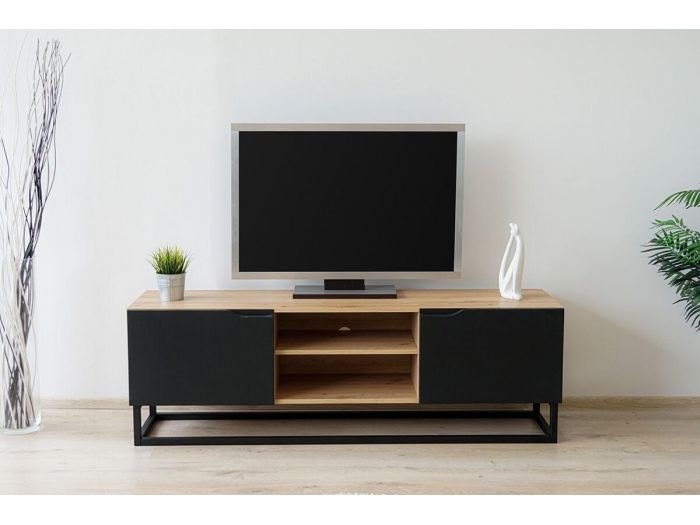 Meuble TV 160 cm ELIOTT pieds en métal
