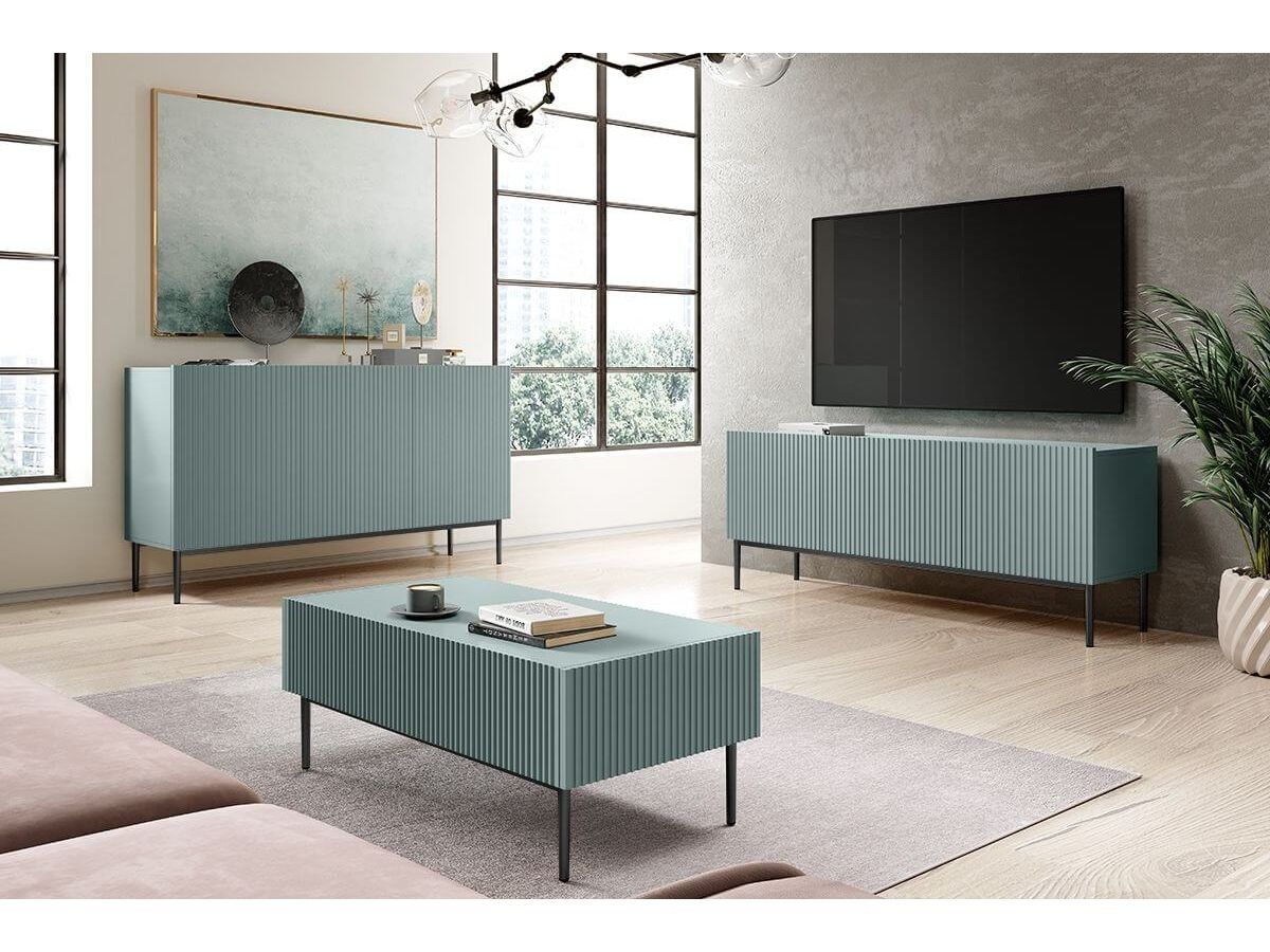 KASHA 150 cm TV-meubel met zwarte poten