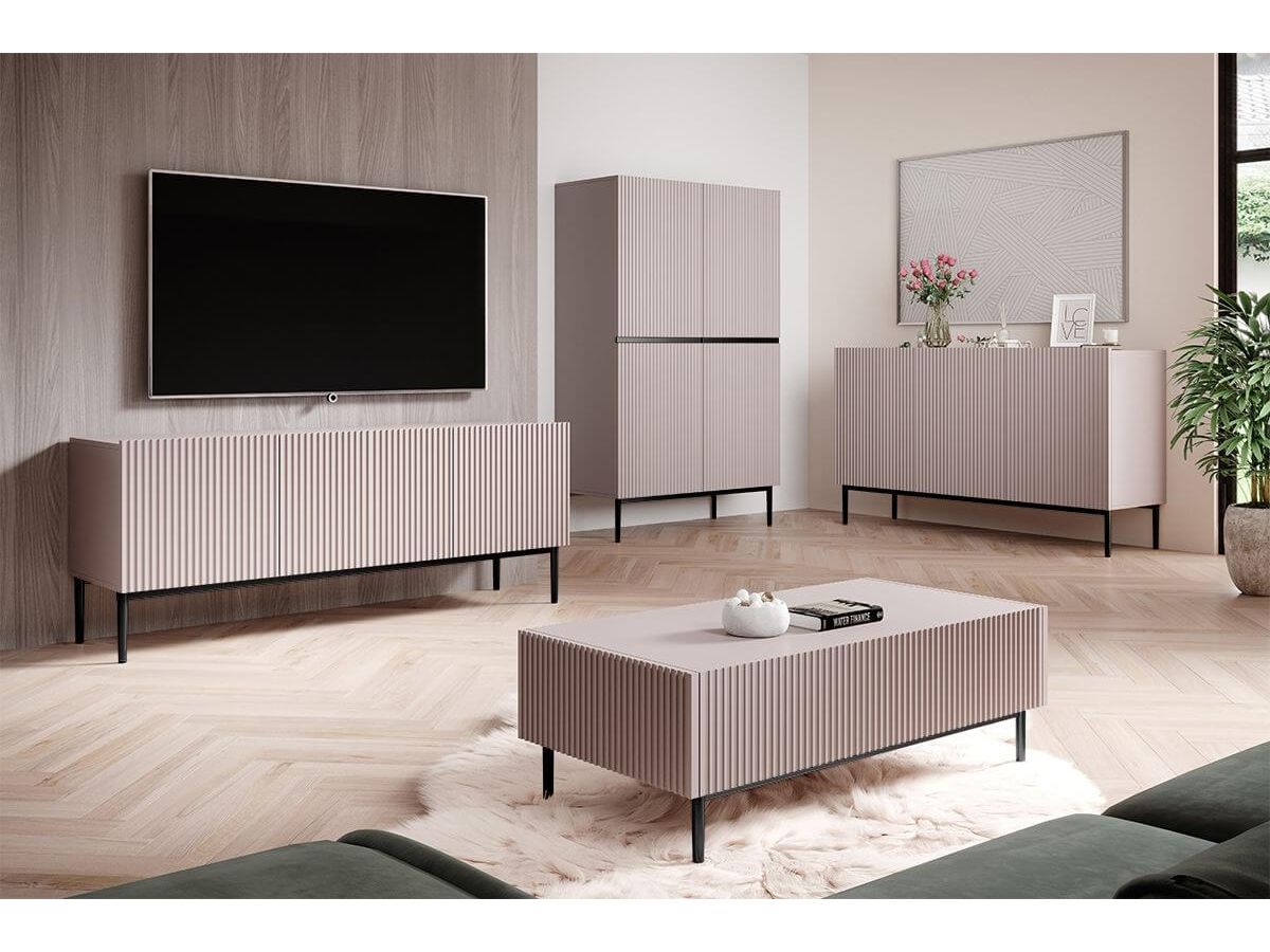 KASHA 150 cm TV-meubel met zwarte poten