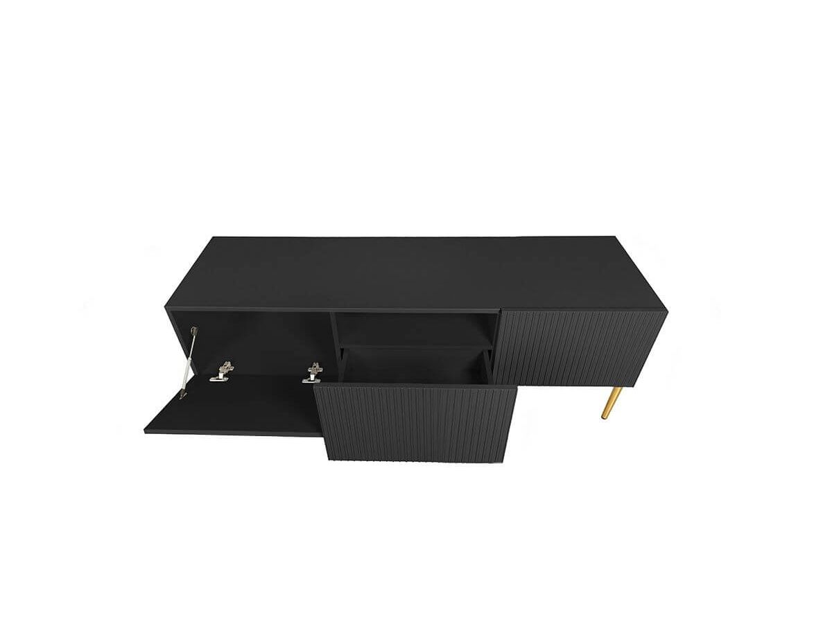 Meuble TV 150 cm KASHA Pieds or noir — vue 6