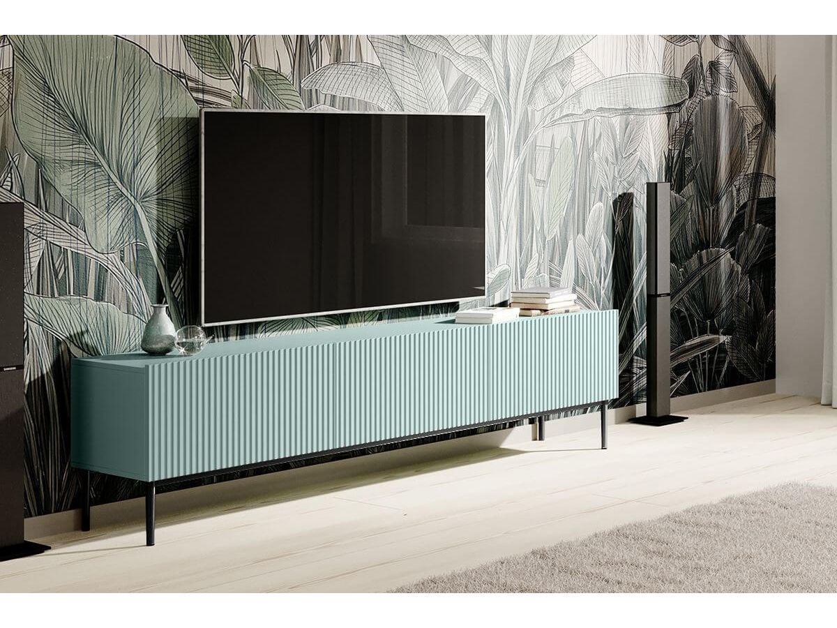 Meuble TV 200 cm KASHA Pieds noir