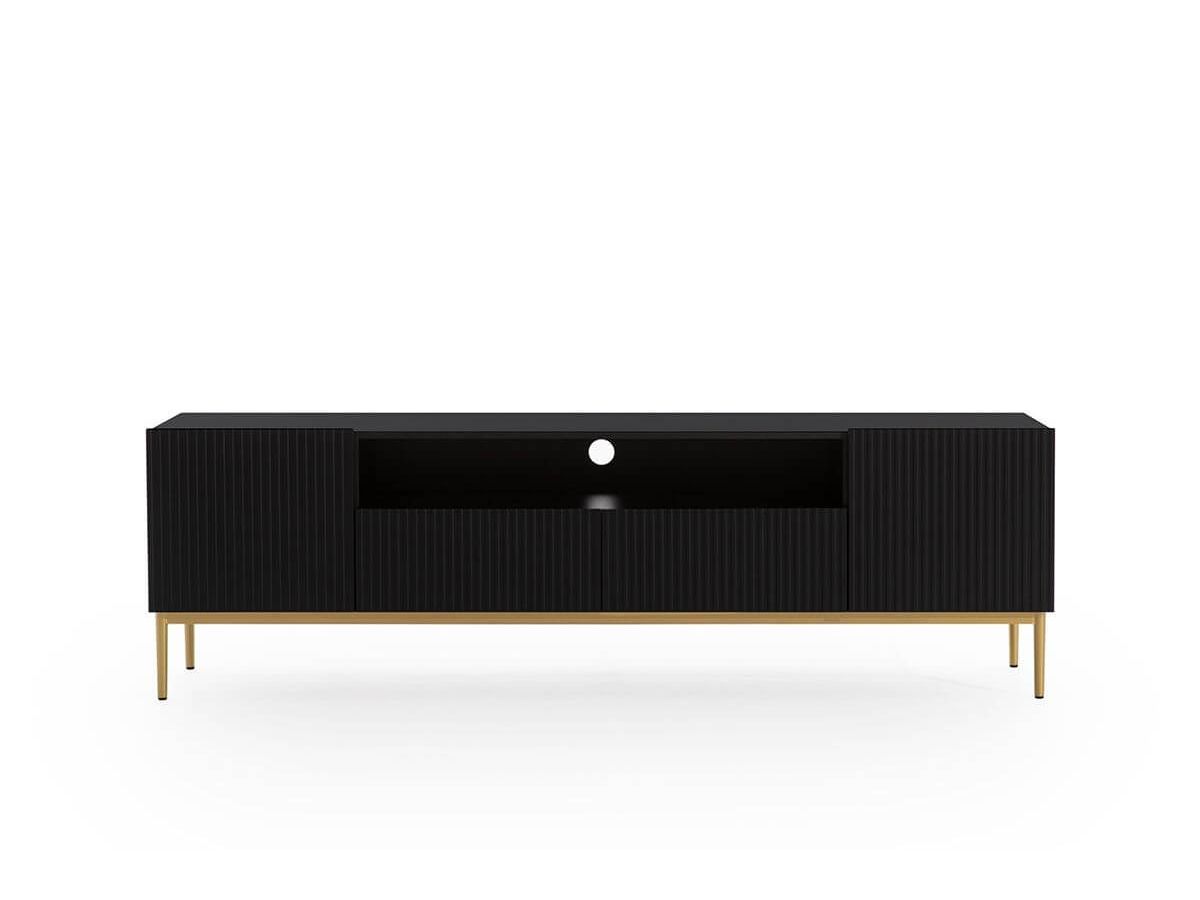 Meuble TV avec niche 200 cm KASHA Pieds or noir — vue 4