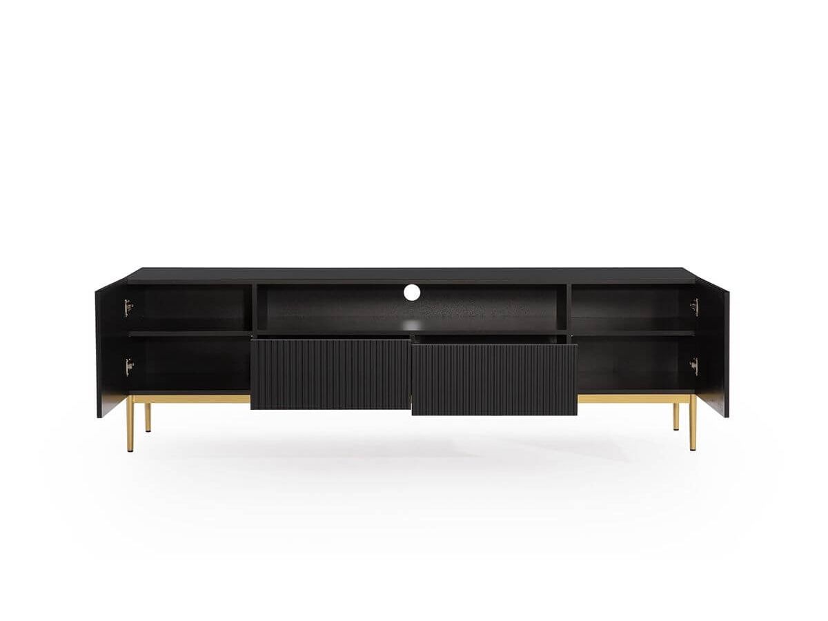 Meuble TV avec niche 200 cm KASHA Pieds or noir — vue 5