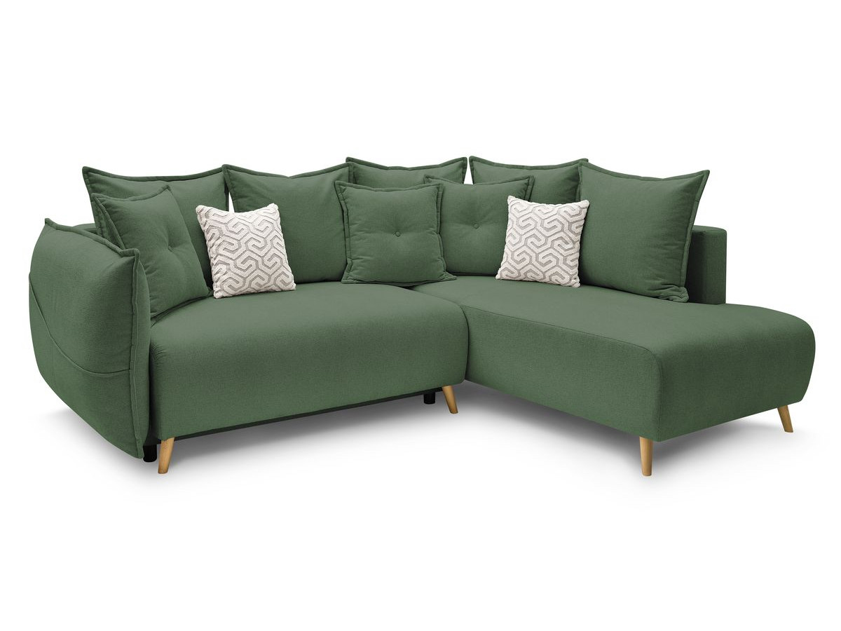 canapé d'angle l convertible coffre nessa kolorowy vert