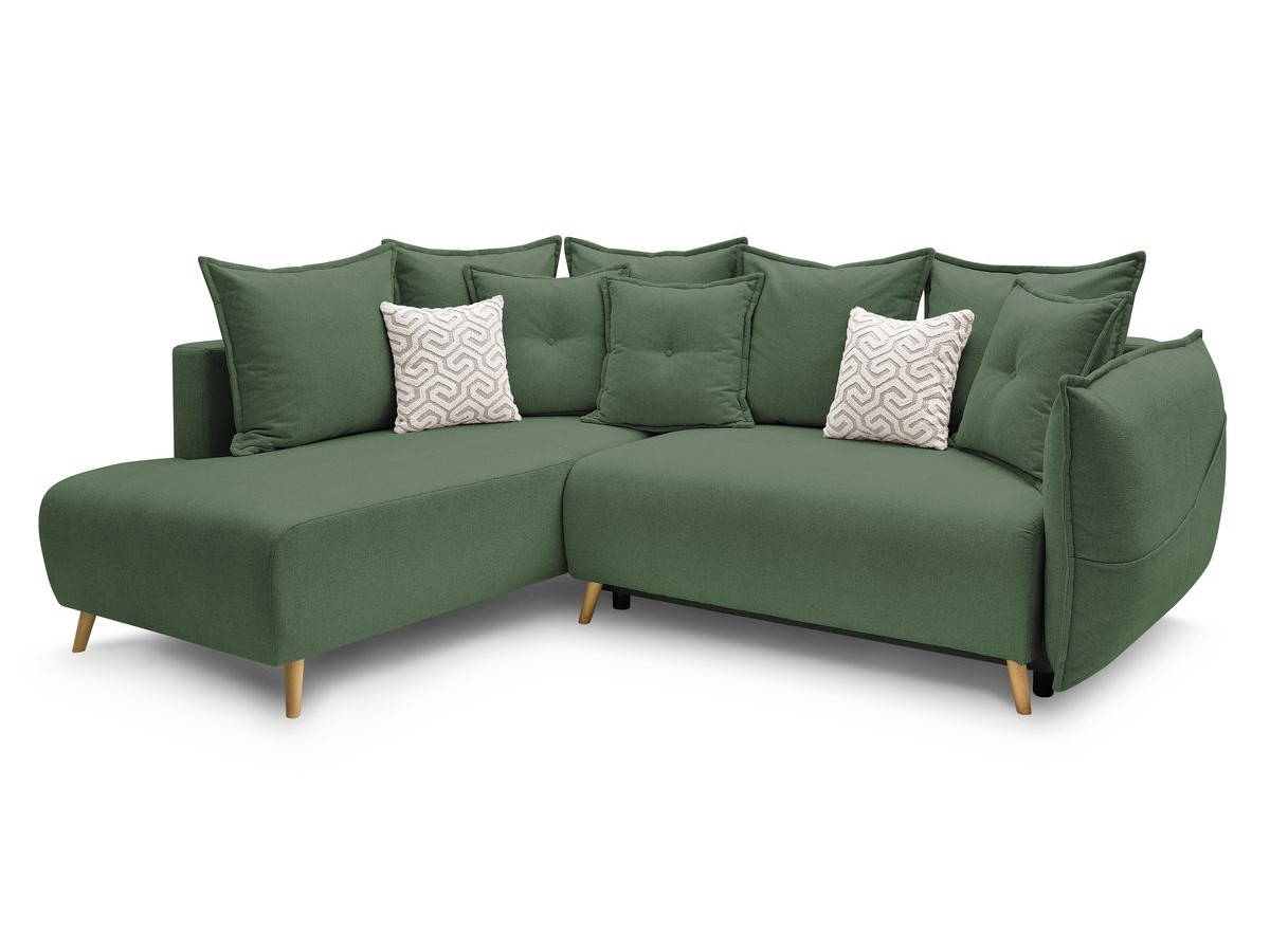 canapé d'angle l convertible coffre nessa kolorowy vert