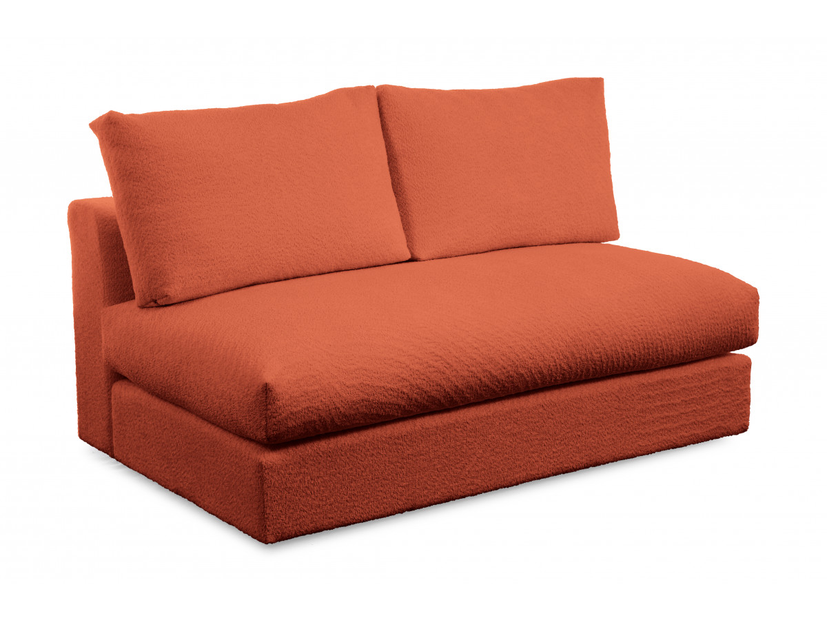 Chauffeuse 2 places pour canapé modulable PARIS bouclette orange — vue 5