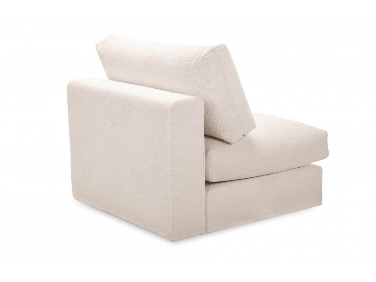 Chauffeuse 1 place pour canapé modulable PARIS  tissu bouclette