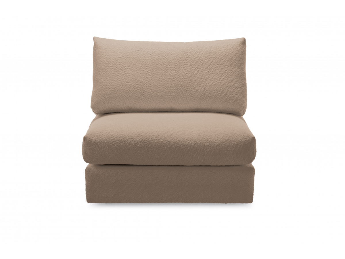 Chauffeuse 1 place pour canapé modulable PARIS bouclette marron — vue 5