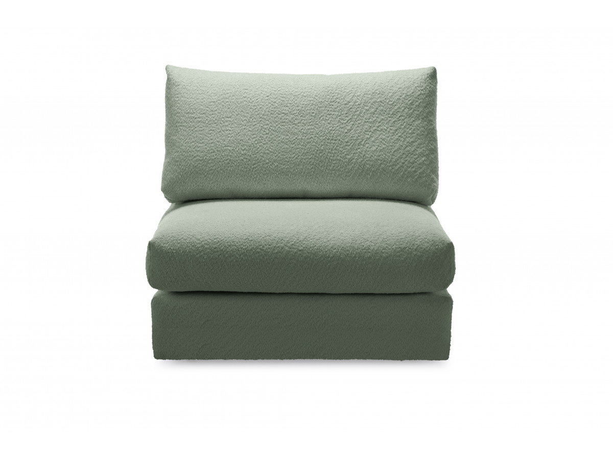 Chauffeuse 1 place pour canapé modulable PARIS bouclette vert — vue 5