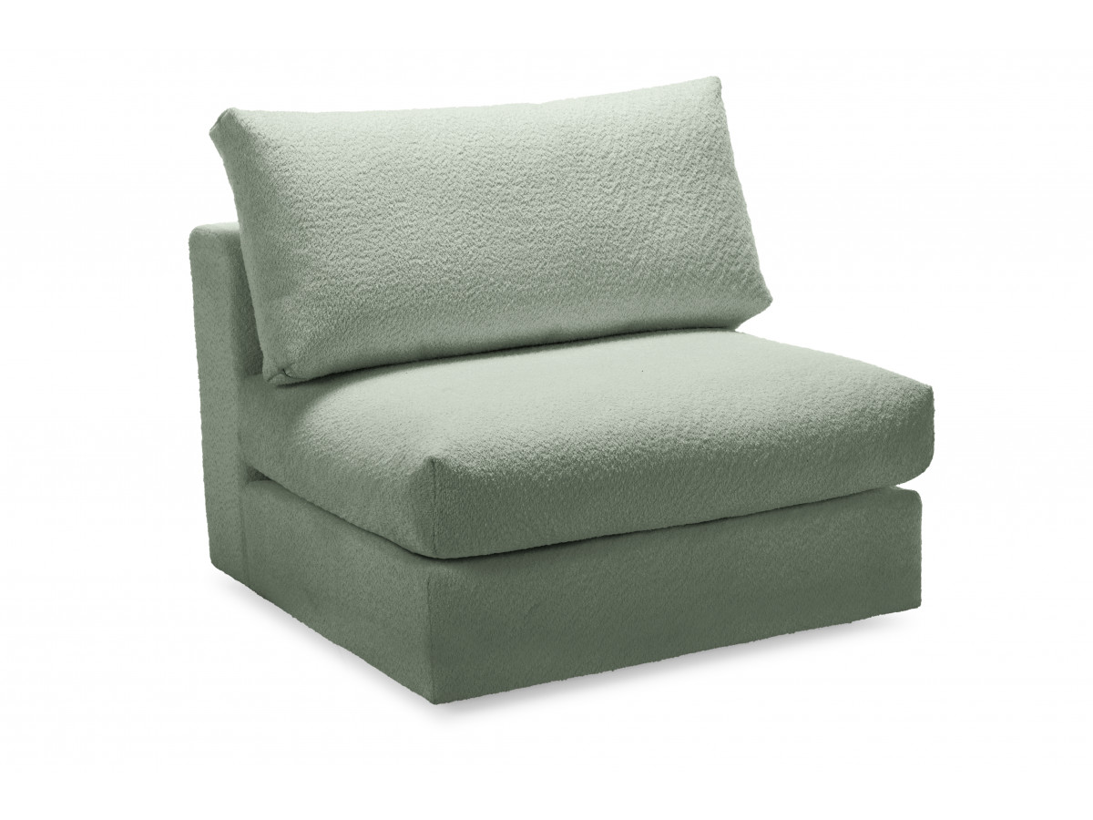 Chauffeuse 1 place pour canapé modulable PARIS  tissu bouclette