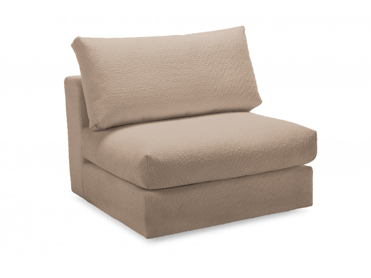 Chauffeuse 1 place pour canapé modulable PARIS  tissu bouclette