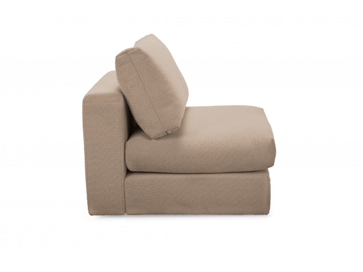 Canapé d'angle fixe EVEREST tissu chiné - Orange - Angle droit - 10 coussins
