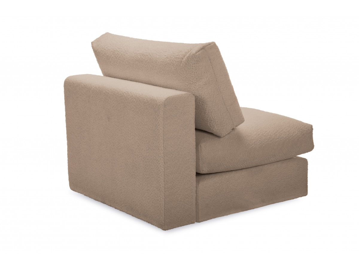 Canapé d'angle fixe EVEREST tissu chiné - Orange - Angle droit - 10 coussins